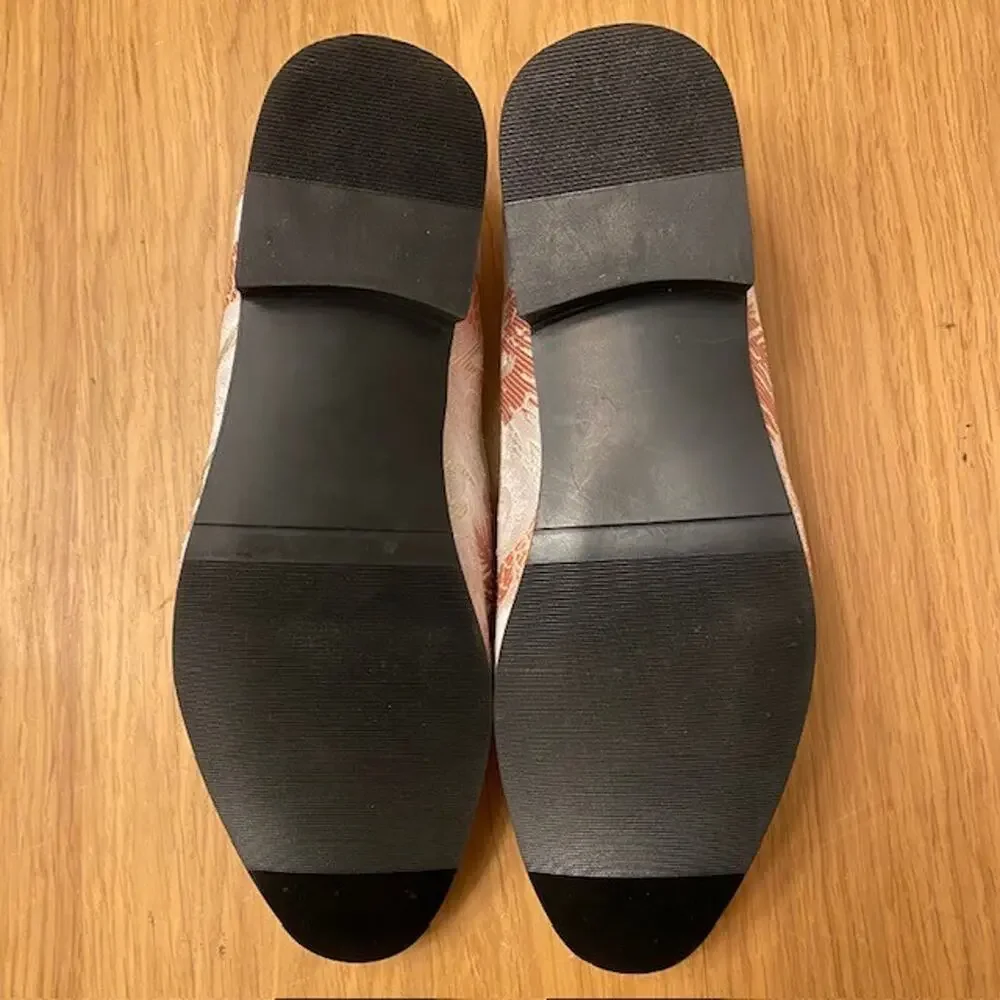 Dress Loafers Size EU 39 Mens 7 Womens 9 Slip on Embroidered Pink Jacquard Shoes - Picture 5 of 9